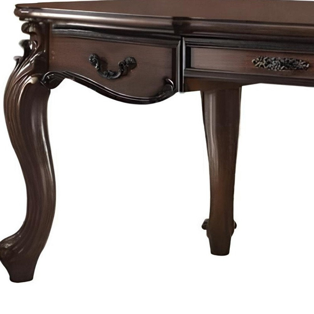 Escritorio ejecutivo de madera marrón oscuro de 72" con tres cajones