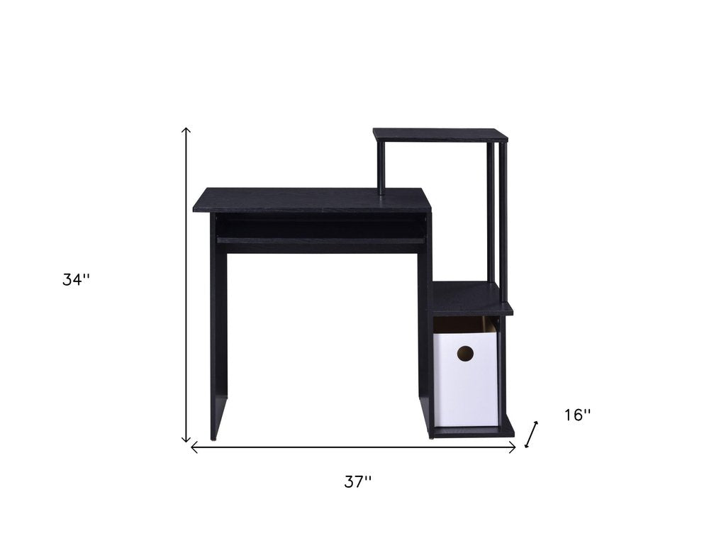 Escritorio de computadora negro de 37"