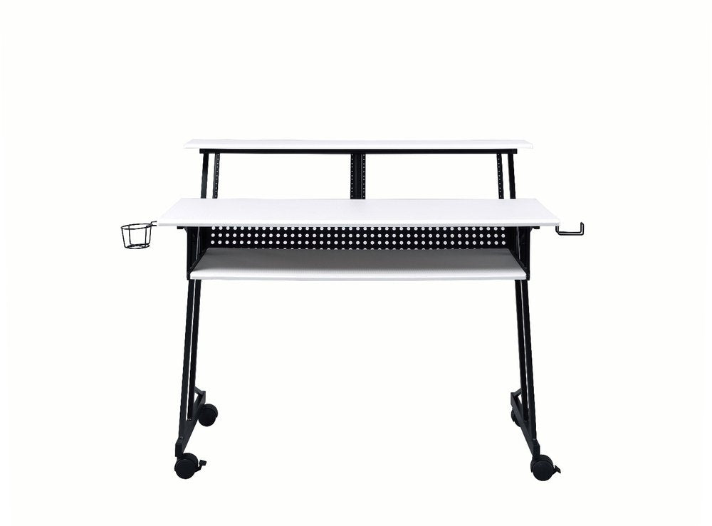 Escritorio para computadora blanco y negro de 47"