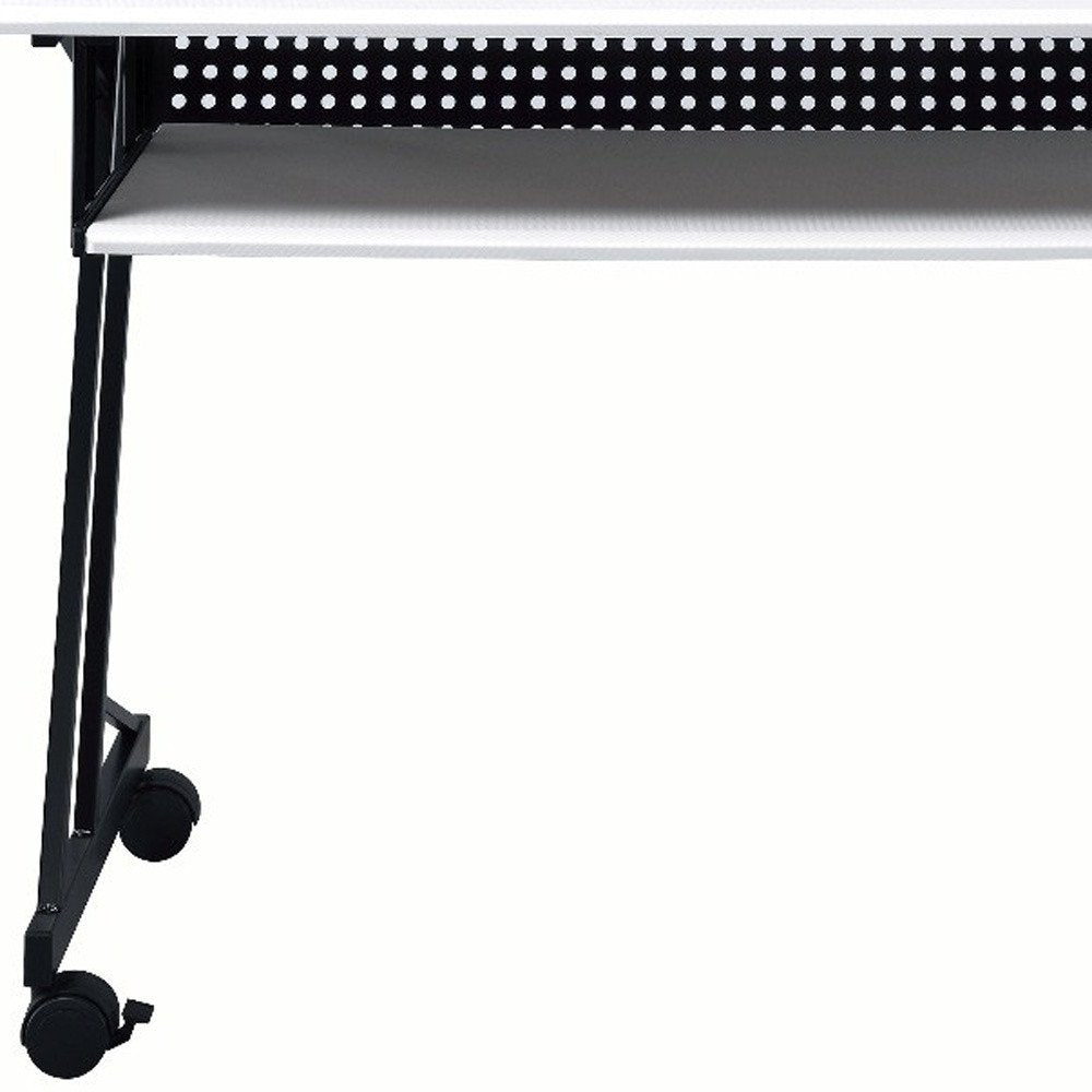 Escritorio para computadora blanco y negro de 47"