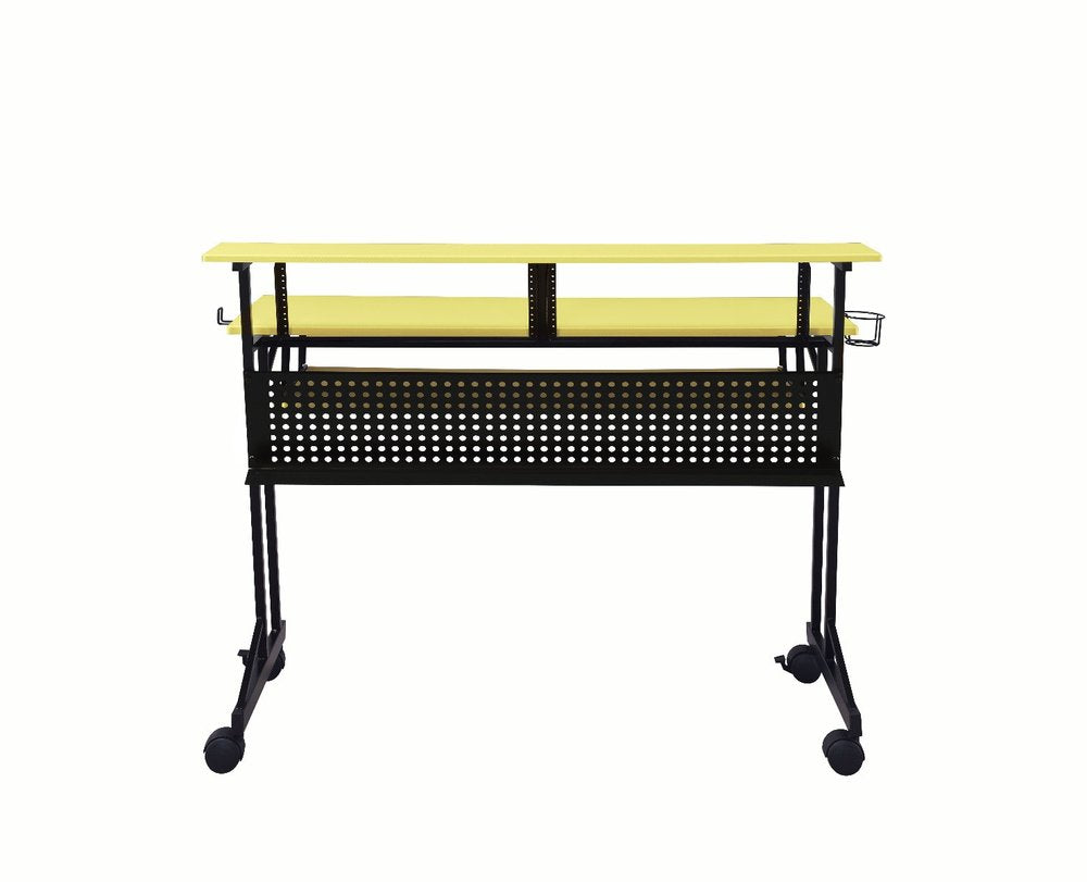 Escritorio para computadora amarillo y negro de 47"