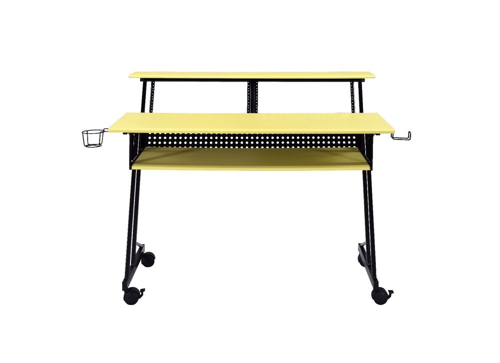Escritorio para computadora amarillo y negro de 47"