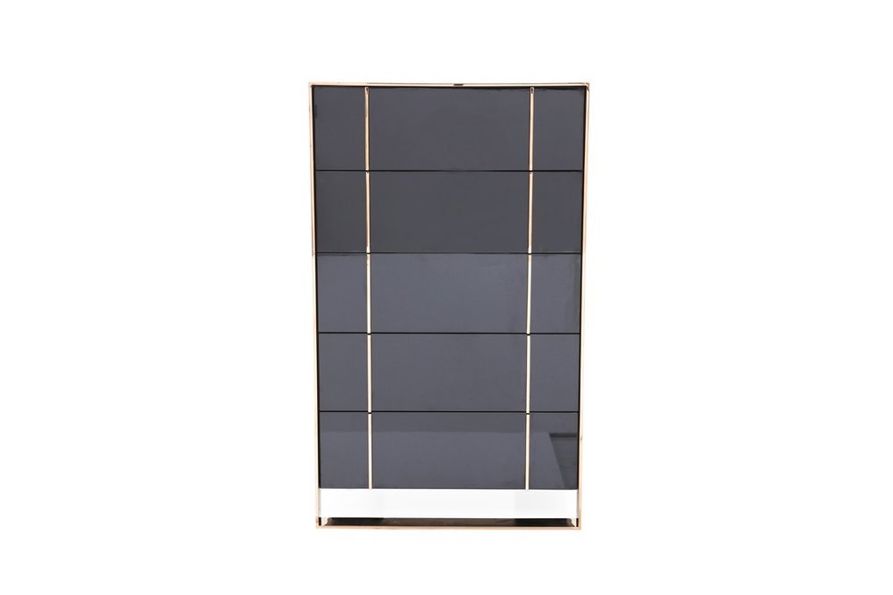 Cómoda de 29" en bronce cepillado y negro
