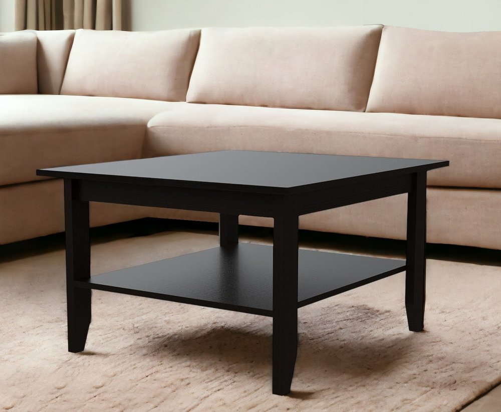 Mueble para TV y mesa de centro de 59" con estantería abierta en color negro