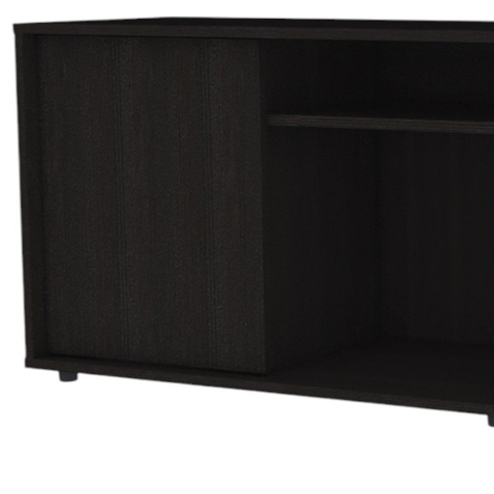 Mueble para TV y mesa de centro de 59" con estantería abierta en color negro