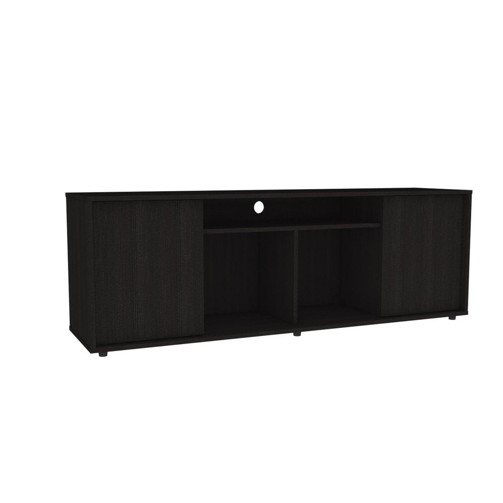 Mueble para TV y mesa de centro de 59" con estantería abierta en color negro