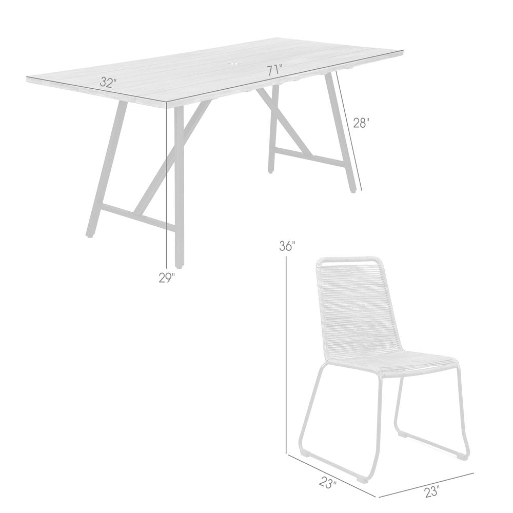 Juego de comedor de cinco piezas de madera maciza marrón y negra con cuatro sillas