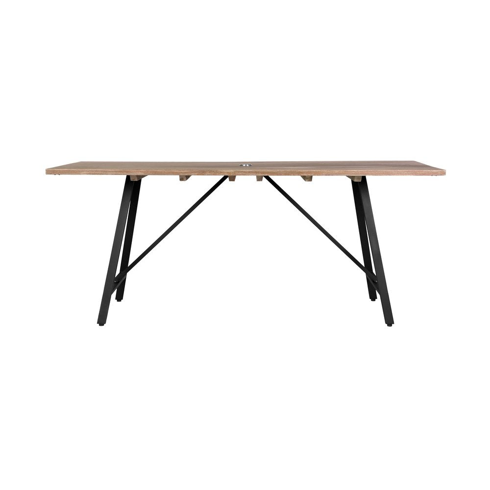 Juego de comedor de cinco piezas de madera maciza marrón y negra con cuatro sillas
