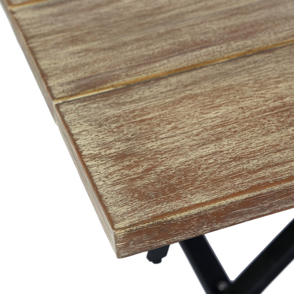 Juego de comedor de cinco piezas de madera maciza marrón y negra con cuatro sillas