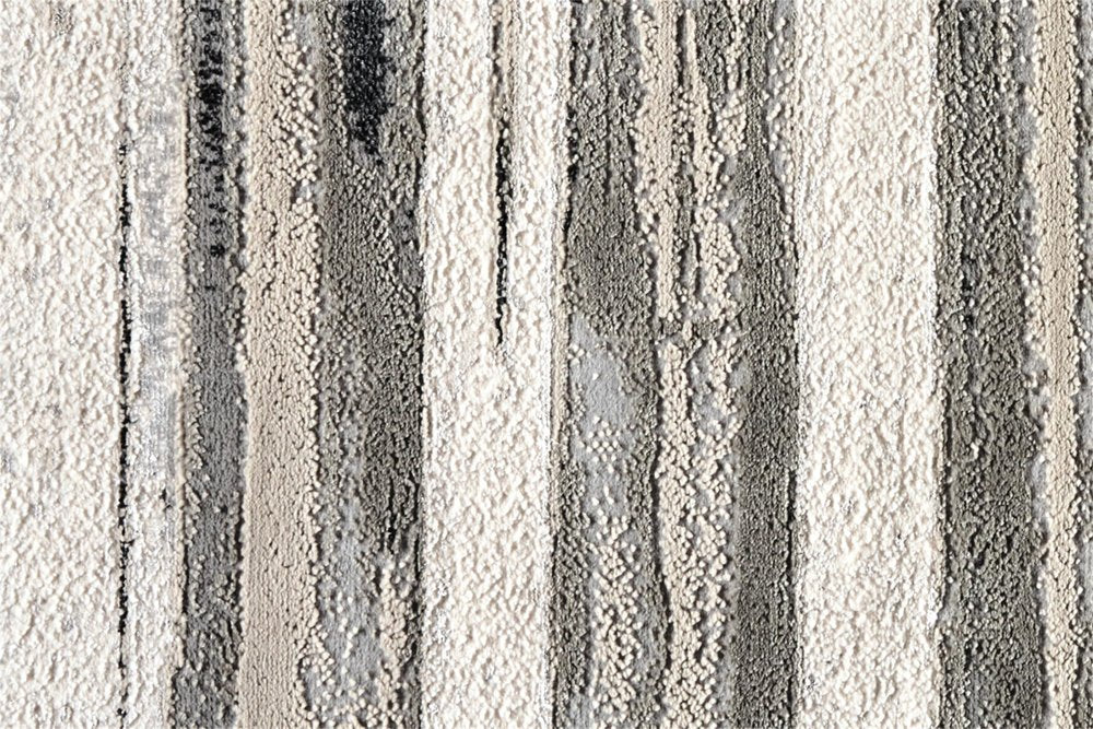 9' X 12' Silver Gray And Black Abstract Area Rug