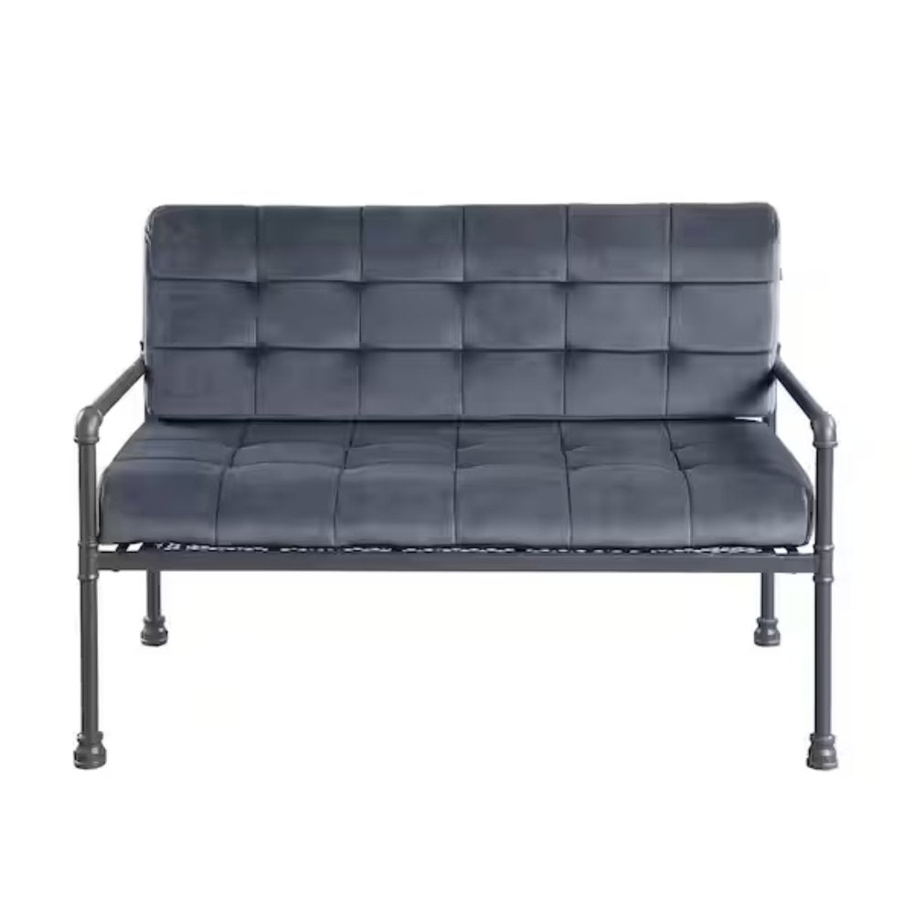 Loveseat de terciopelo gris de 51"