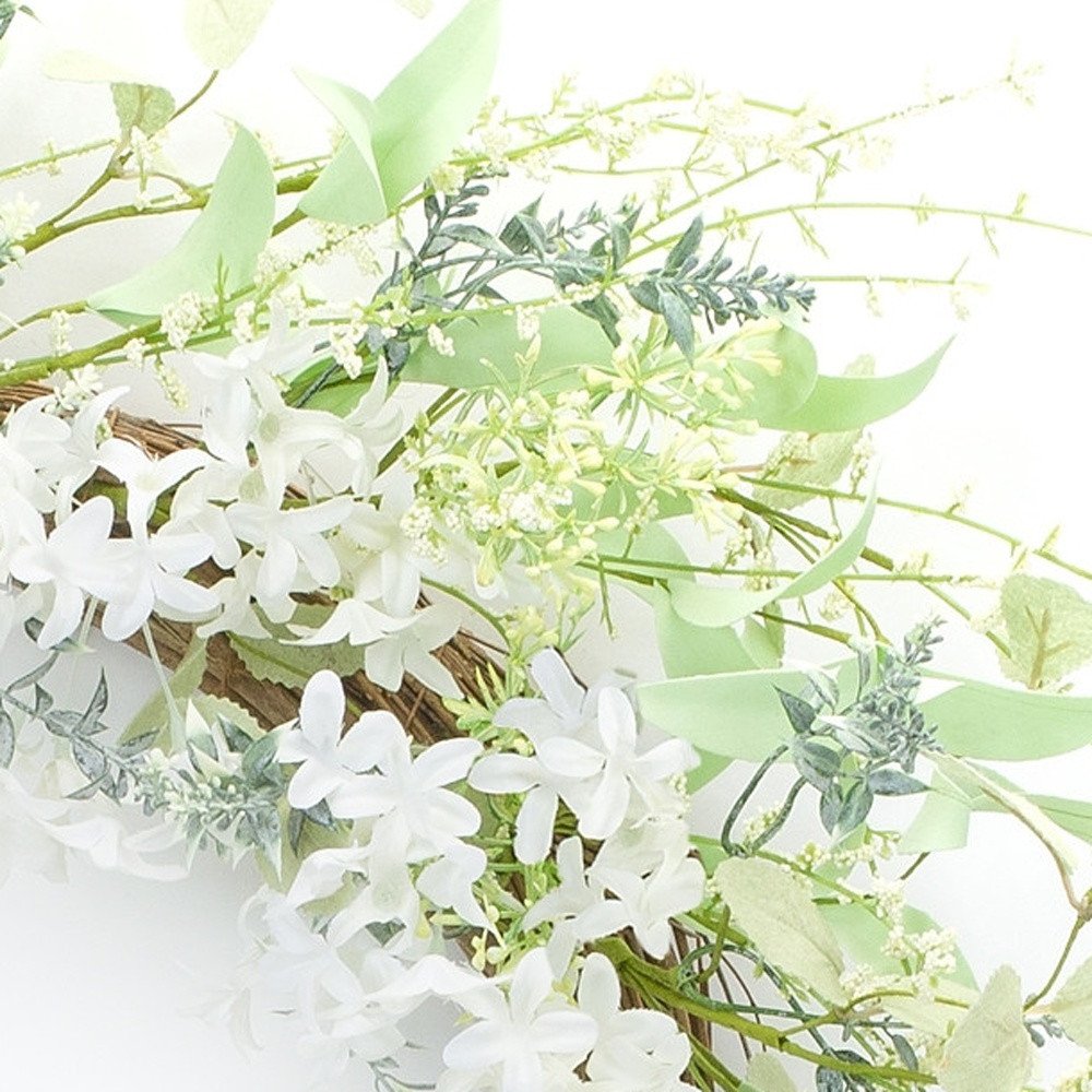 22" Green And White Mixed Assortment Artificial Wreath