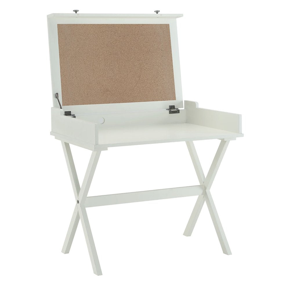 Escritorio abatible de madera blanca envejecida de 34"