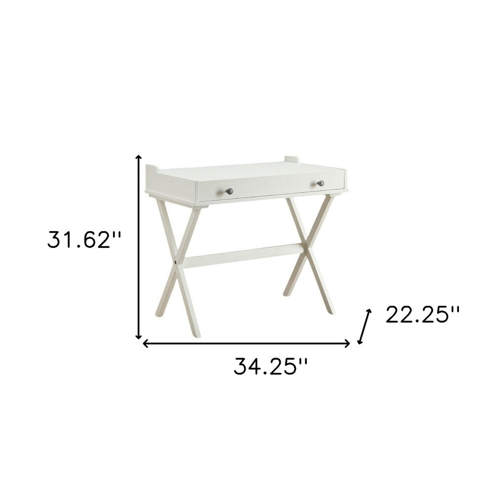 Escritorio abatible de madera blanca envejecida de 34"
