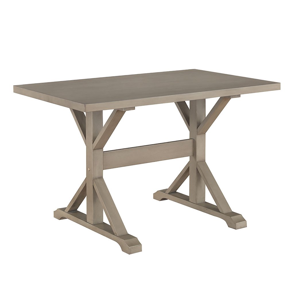 Escritorio de caballete de madera maciza gris de 48"
