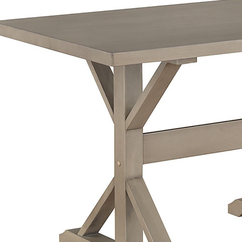Escritorio de caballete de madera maciza gris de 48"