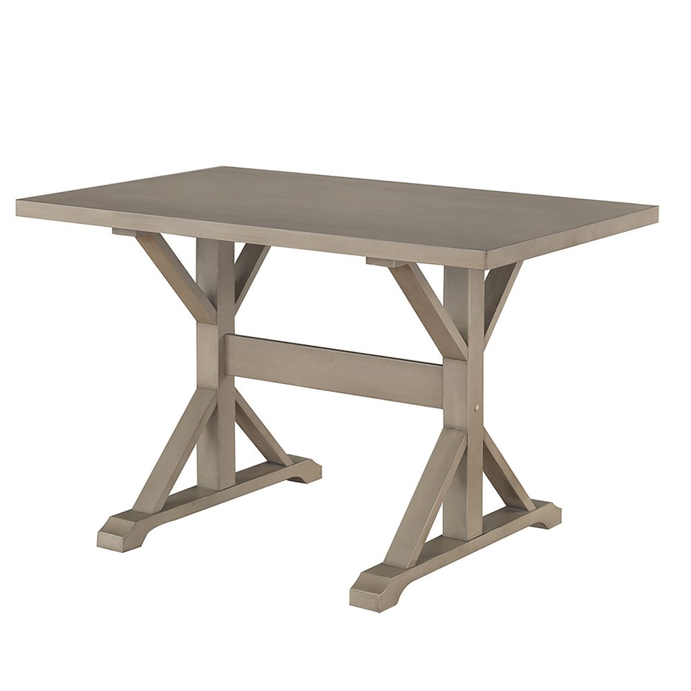 Escritorio de caballete de madera maciza gris de 48"