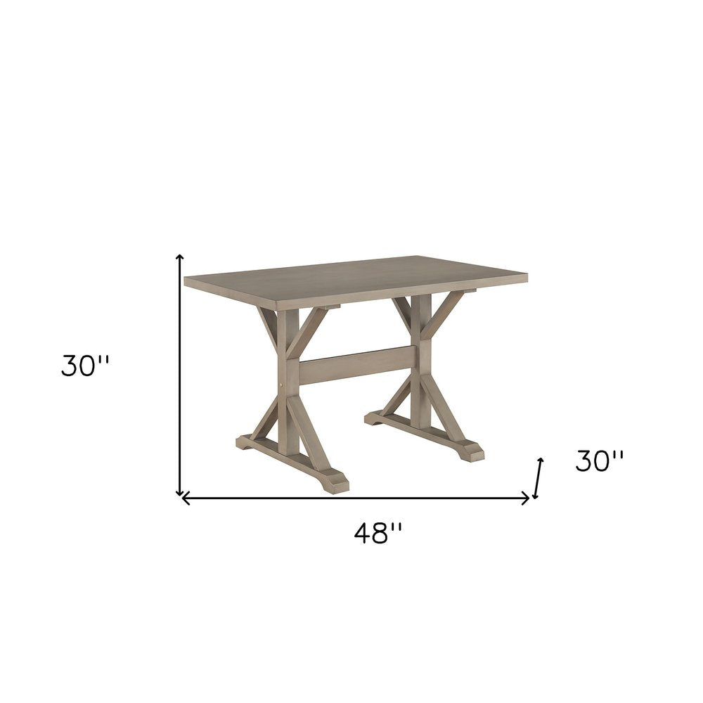 Escritorio de caballete de madera maciza gris de 48"