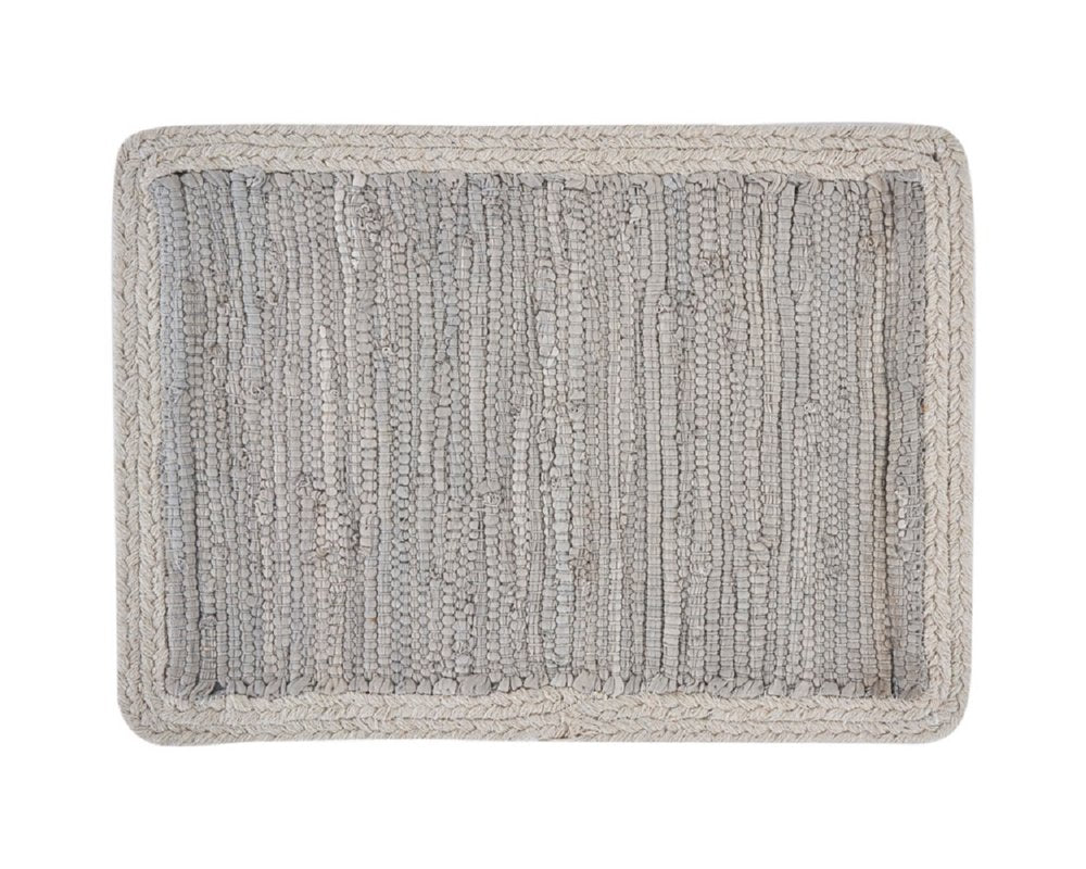 80" Navy Blue And Natural Solid With Border Cotton Table Runner