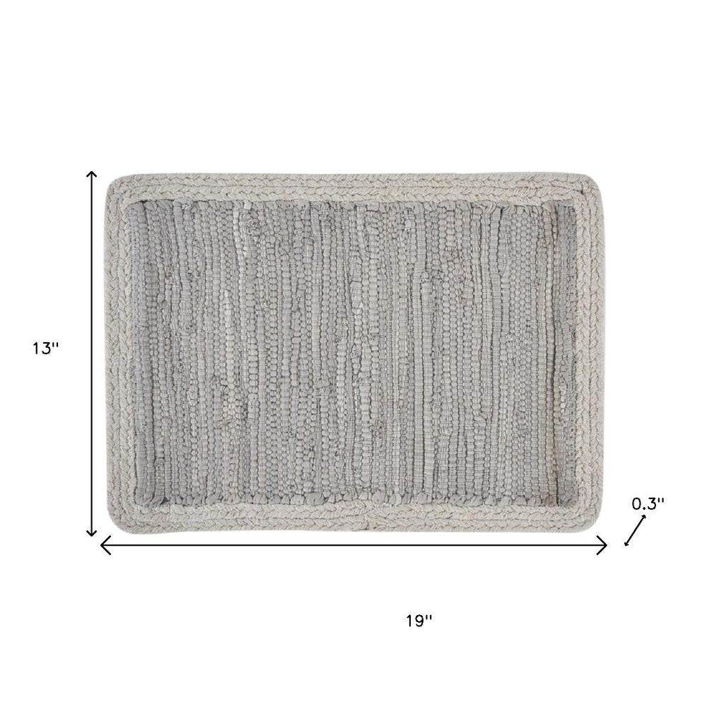80" Navy Blue And Natural Solid With Border Cotton Table Runner