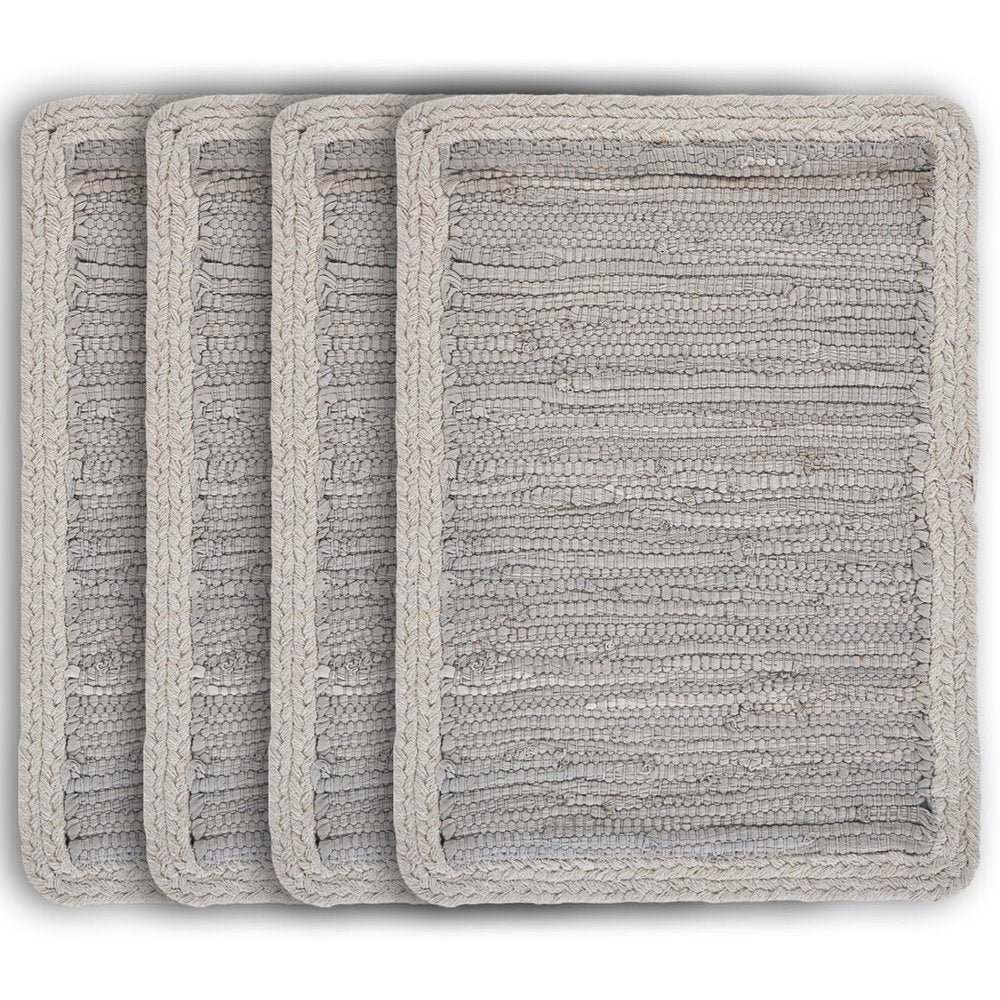 80" Navy Blue And Natural Solid With Border Cotton Table Runner