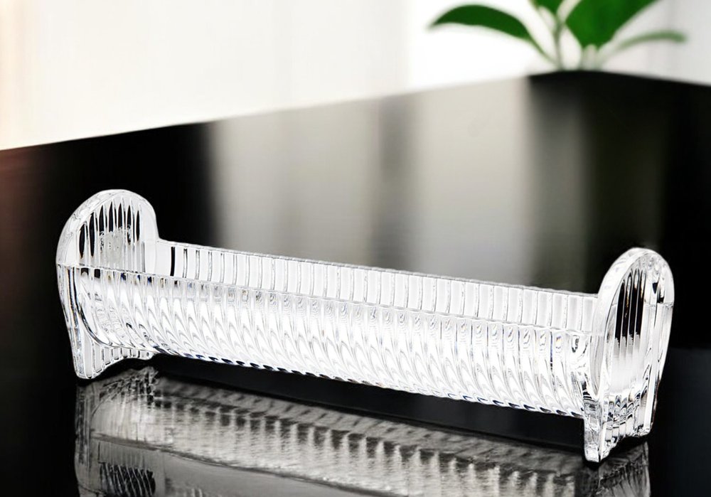 Bandeja rectangular de cristal transparente para galletas de 9"