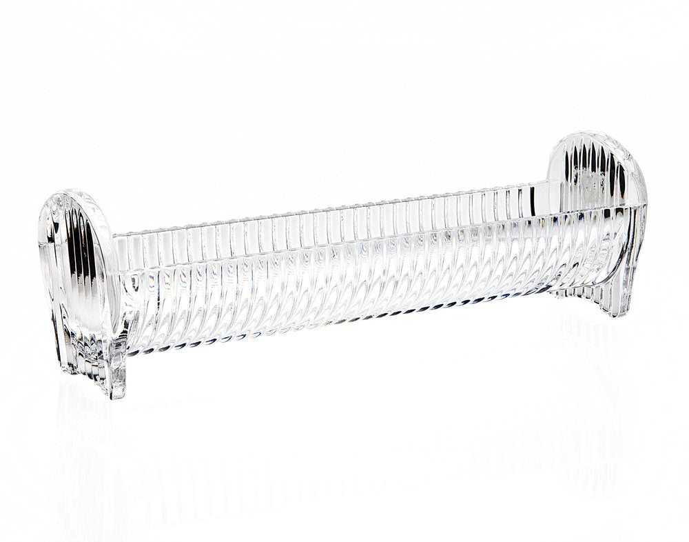 Bandeja rectangular de cristal transparente para galletas de 9"