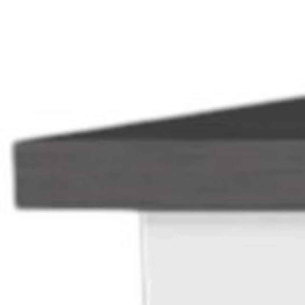 Juego de isla de cocina de madera marrón oscuro y blanca de 41" con almacenamiento