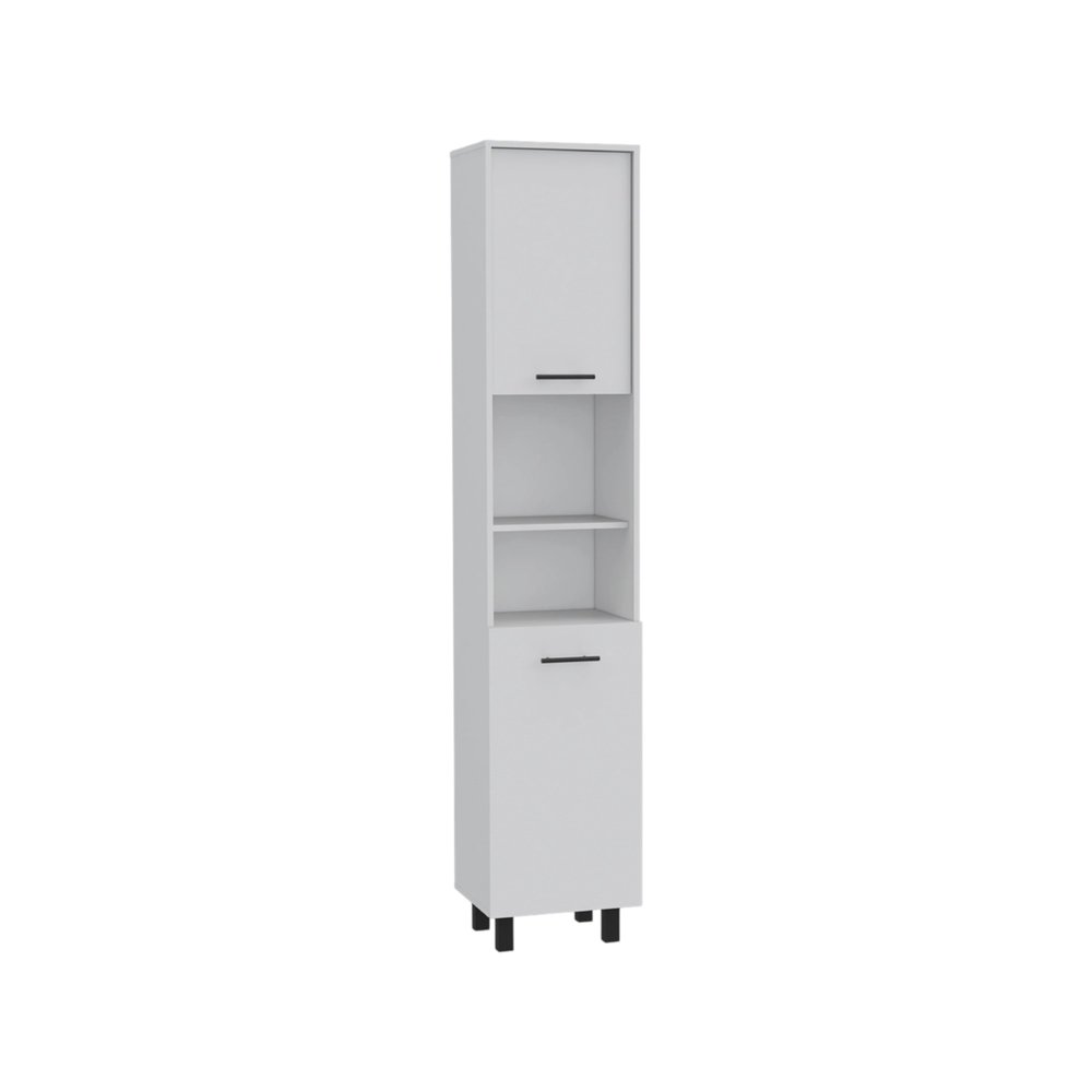 Juego de isla de cocina de madera marrón oscuro y blanca de 41" con almacenamiento