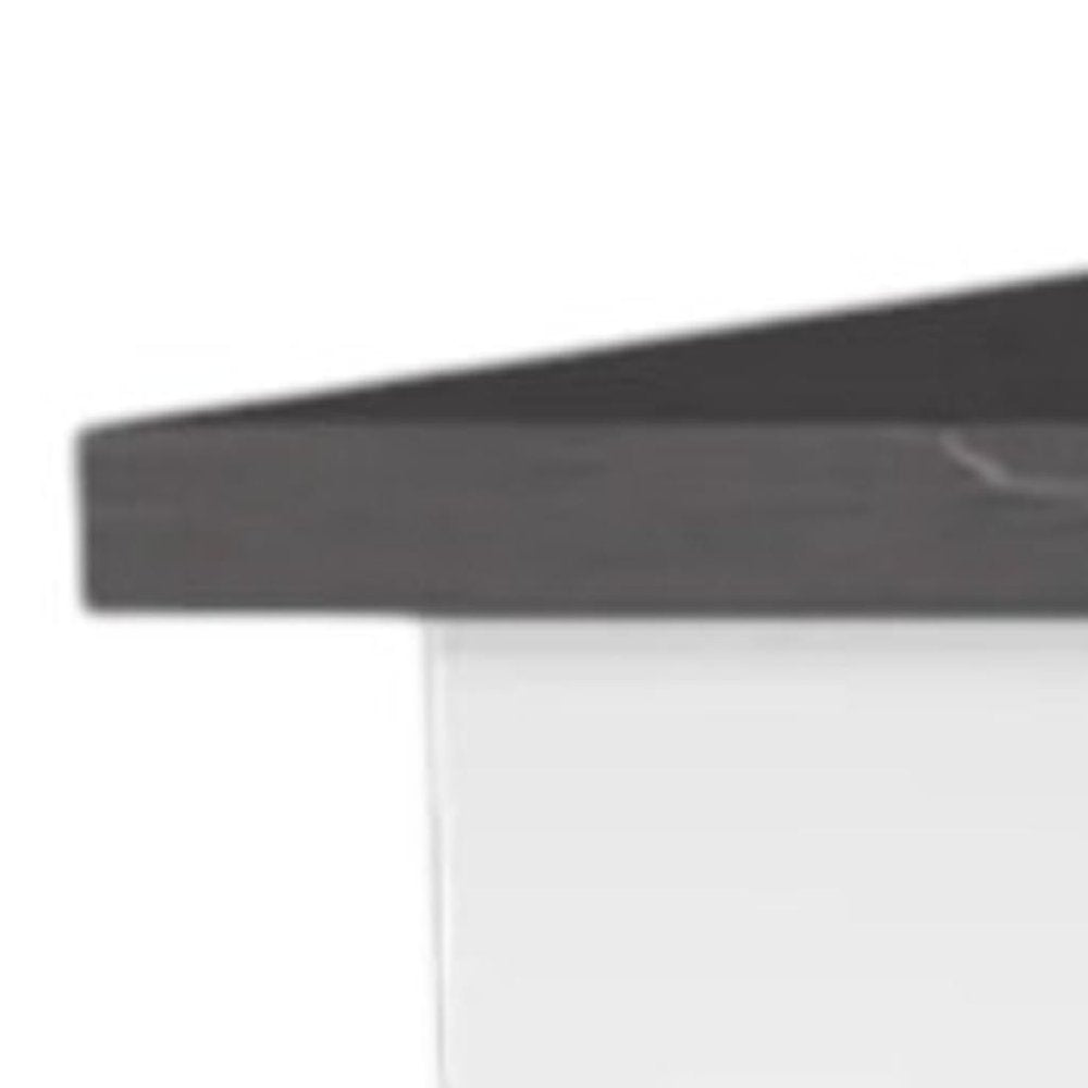 Juego de isla de cocina de madera marrón oscuro y blanca de 41" con almacenamiento