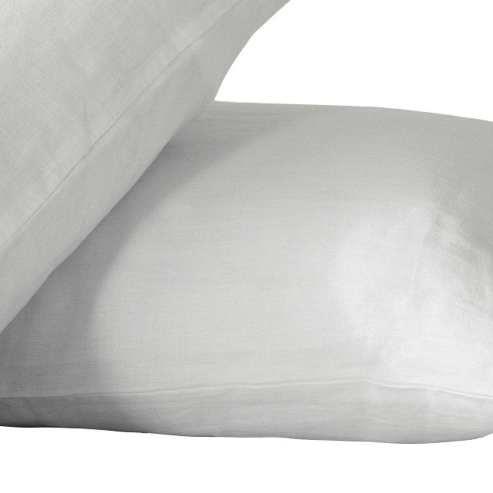 Juego de dos fundas de almohada de lino color marfil