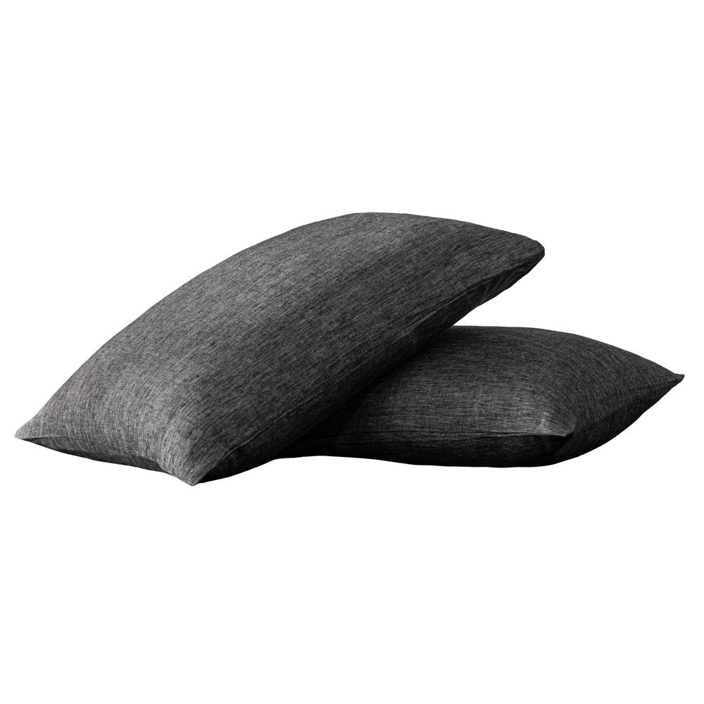 Juego de dos fundas de almohada de lino color marfil
