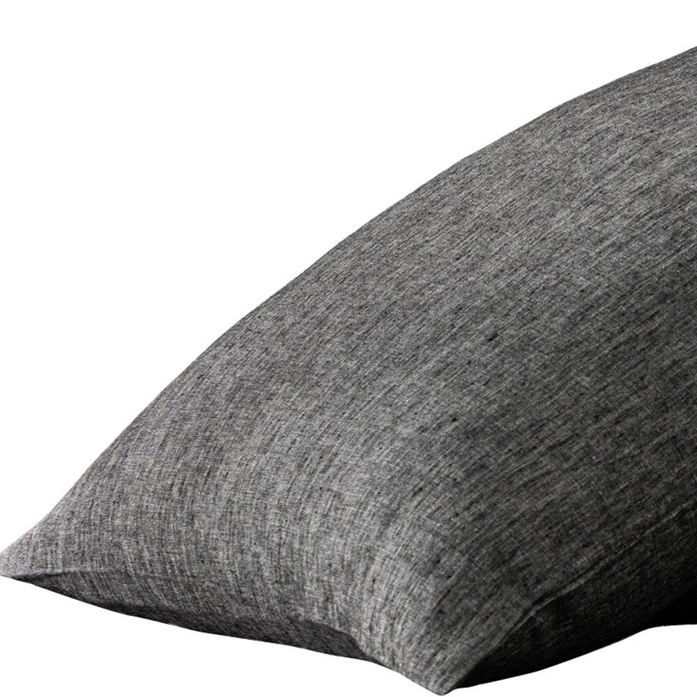 Juego de dos fundas de almohada de lino color marfil