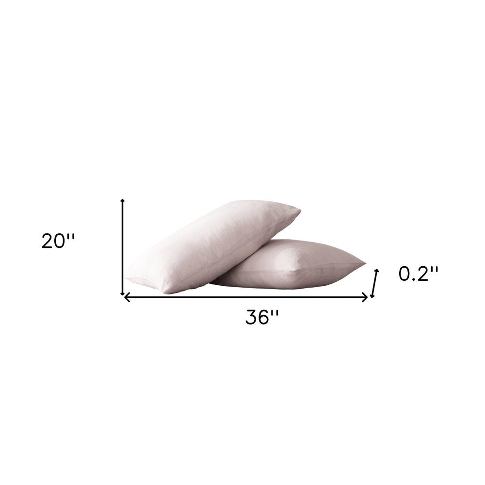 Juego de dos fundas de almohada de lino color marfil