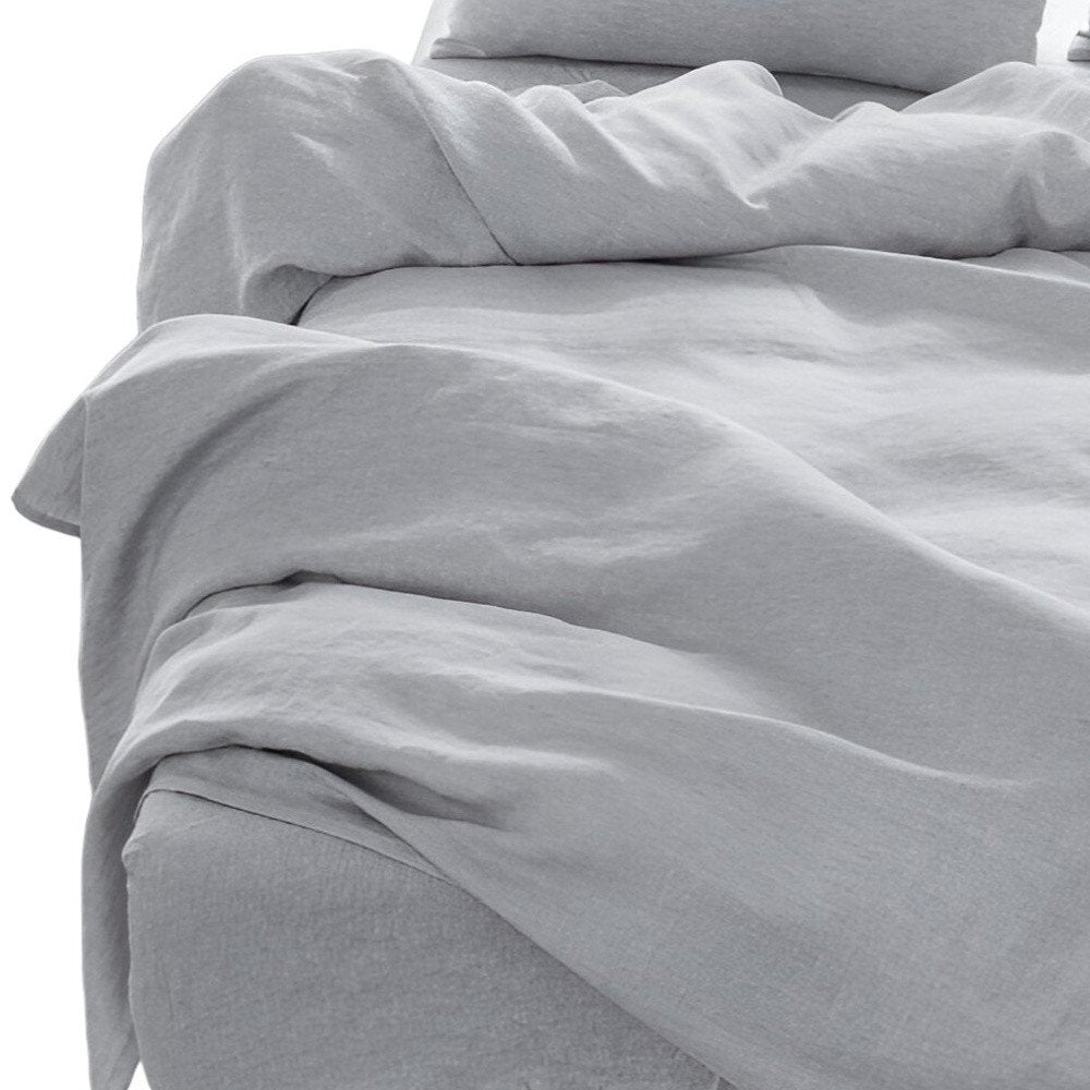 Four Piece Light Pink Linen Sheet Set