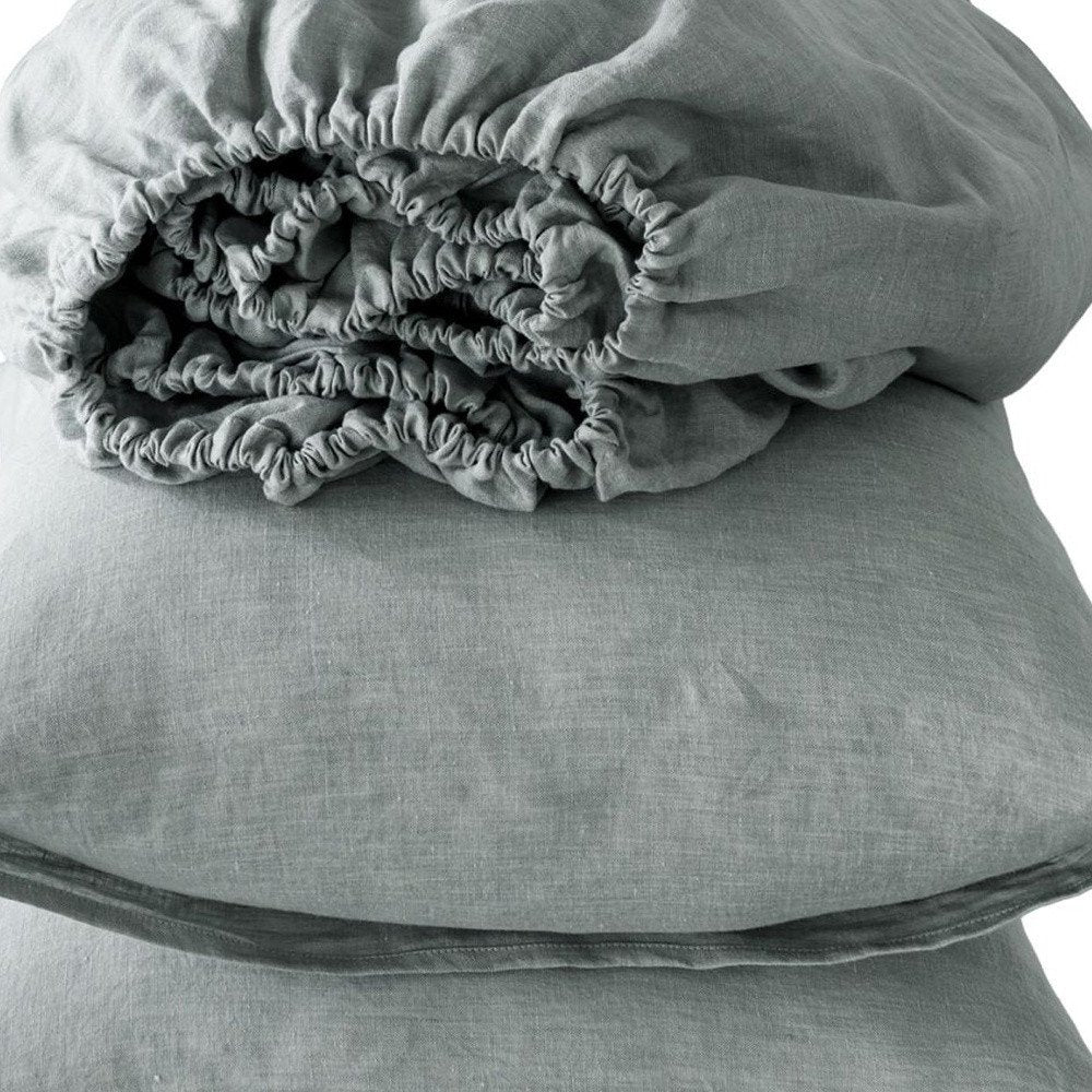 Four Piece Light Pink Linen Sheet Set