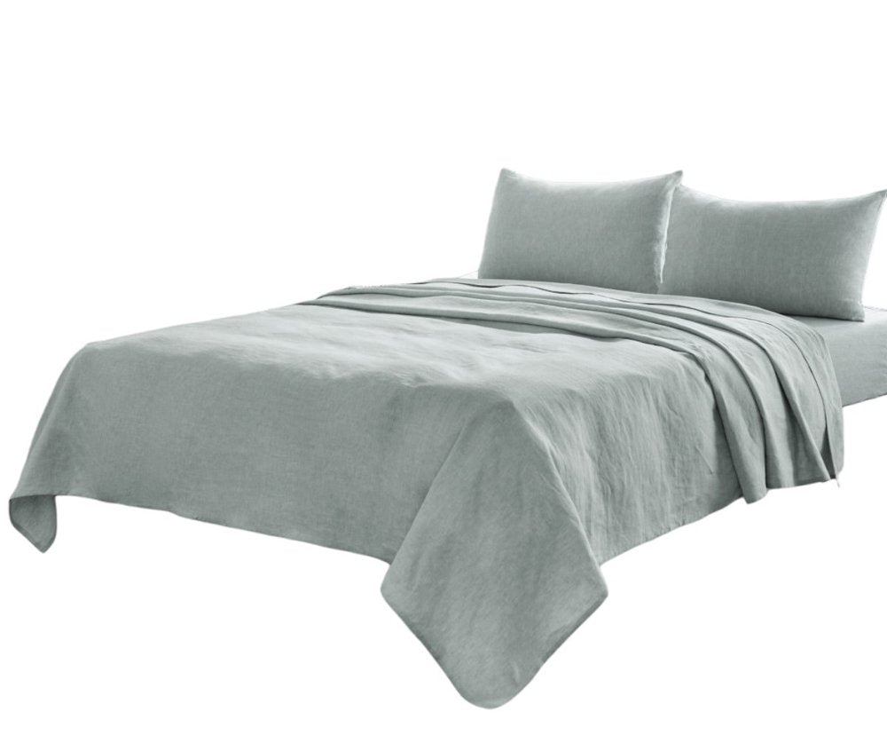 Four Piece Light Pink Linen Sheet Set