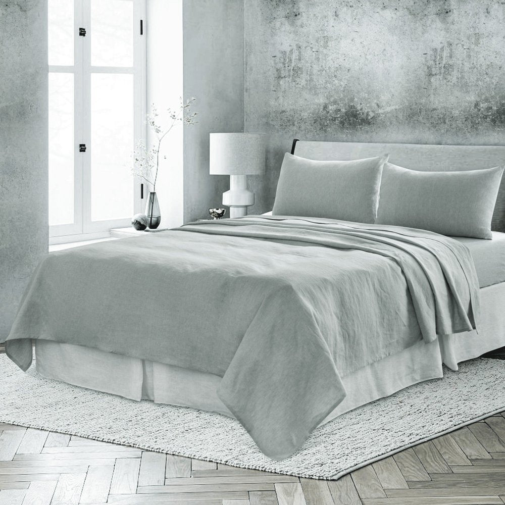 Four Piece Light Pink Linen Sheet Set