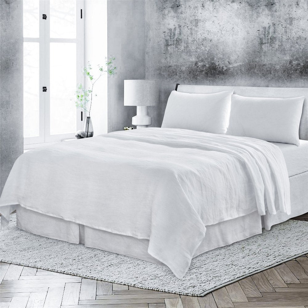 Four Piece Light Pink Linen Sheet Set