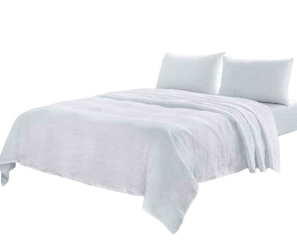 Four Piece Light Pink Linen Sheet Set