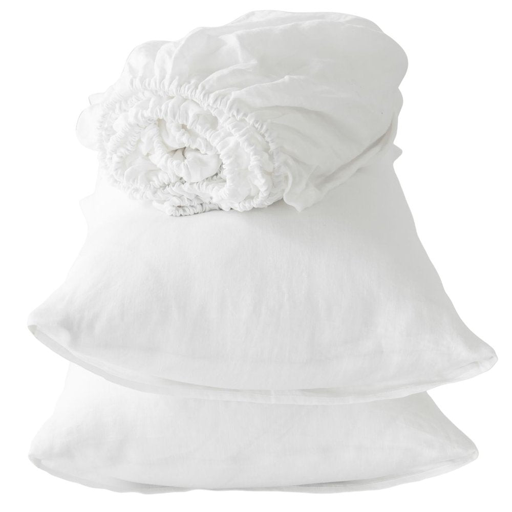 Four Piece Light Pink Linen Sheet Set