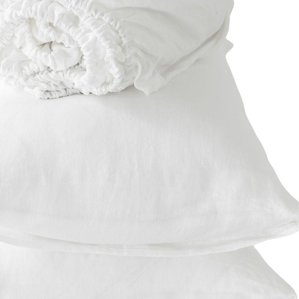 Four Piece Light Pink Linen Sheet Set