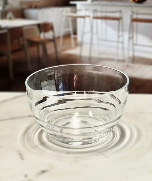 Juego de cuatro cuencos de acrílico transparente con diseño de espiral redondo de cuatro piezas