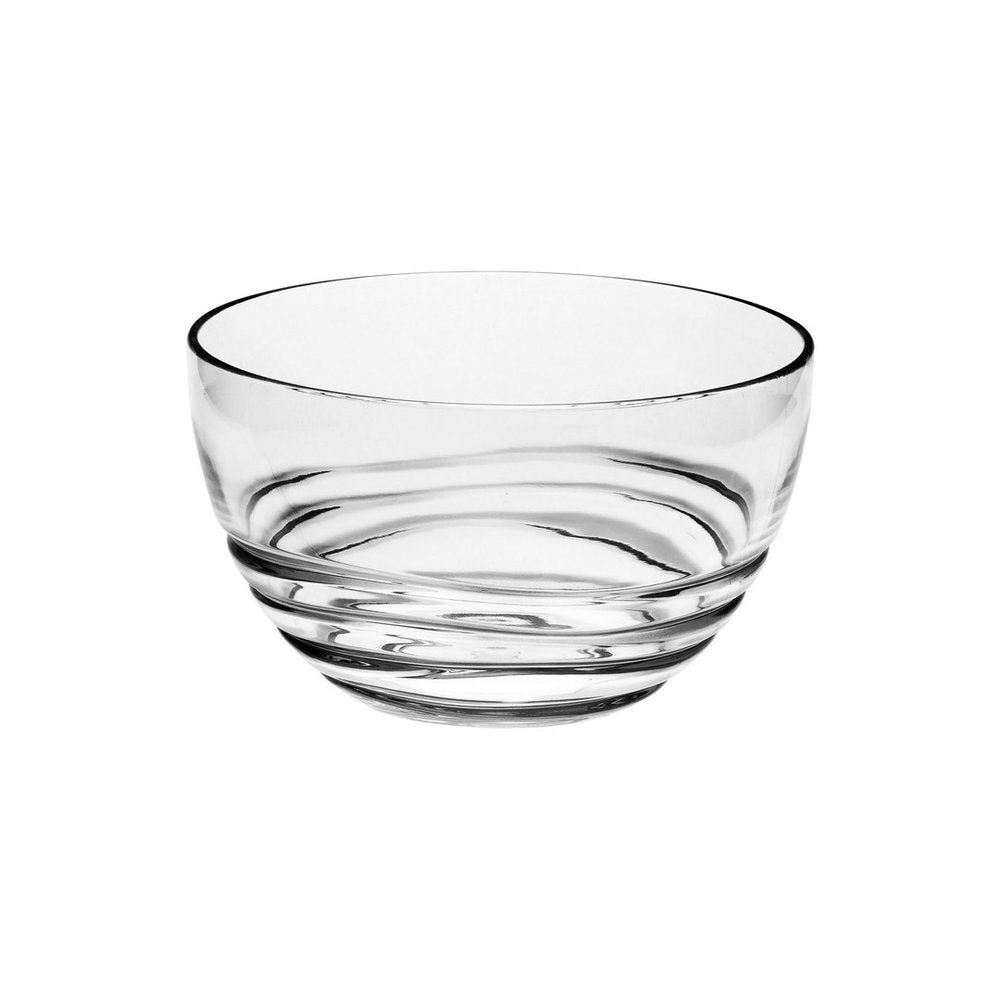 Juego de cuatro cuencos de acrílico transparente con diseño de espiral redondo de cuatro piezas