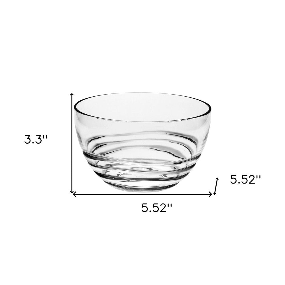 Juego de cuatro cuencos de acrílico transparente con diseño de espiral redondo de cuatro piezas