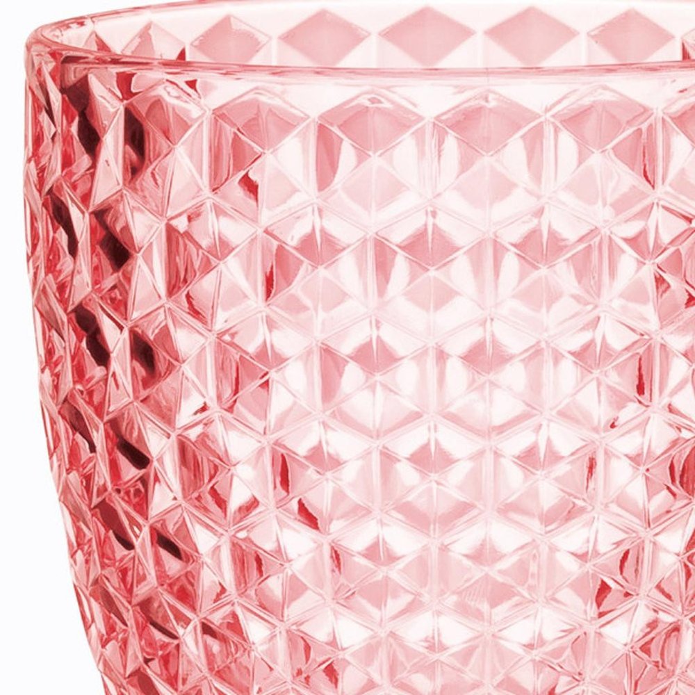 Set of Four Pink Diamond Acrylic Stemmed All Purpose Wine Glass
