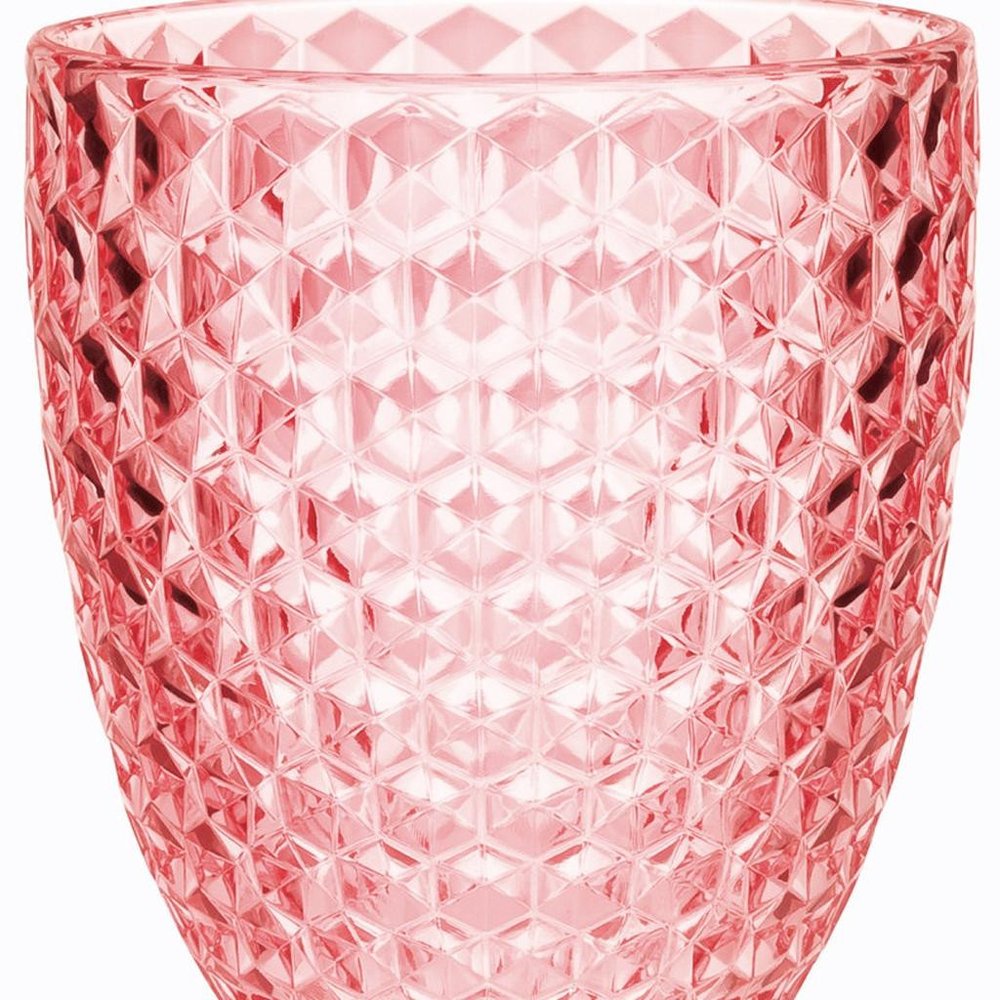 Set of Four Pink Diamond Acrylic Stemmed All Purpose Wine Glass