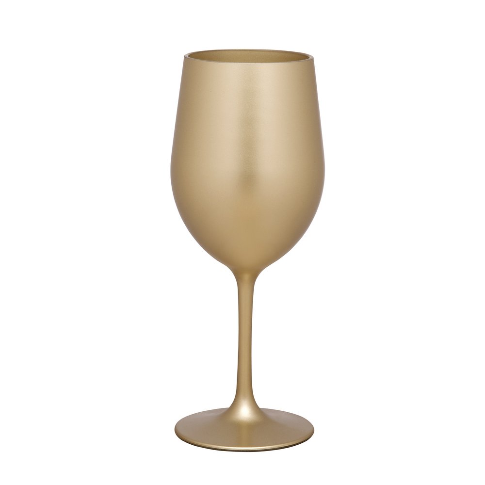 Set of Four Gold Acrylic Stemmed All Purpose Wine Glasses