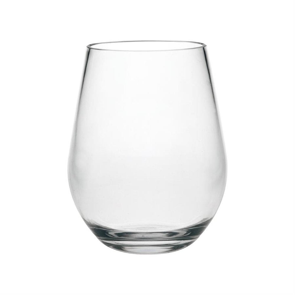 Juego de cuatro copas de vino multiusos sin tallo de plástico Tritan transparente