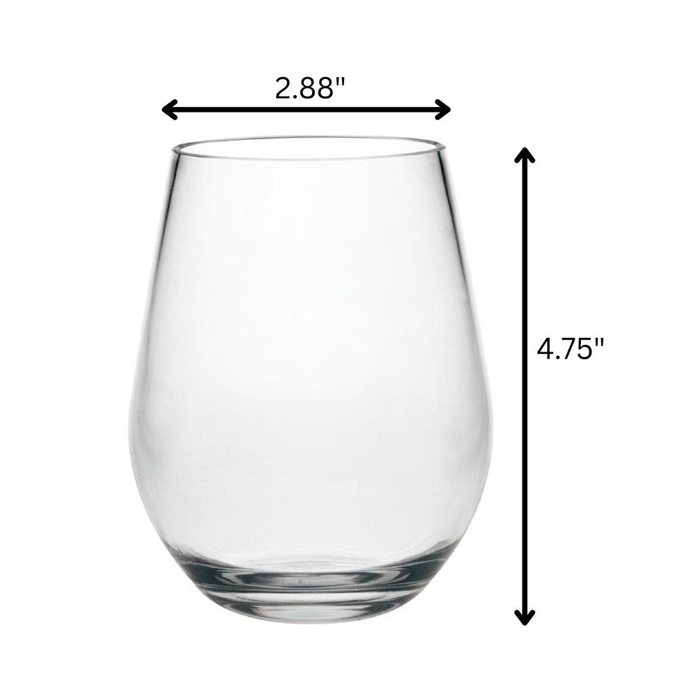 Juego de cuatro copas de vino multiusos sin tallo de plástico Tritan transparente